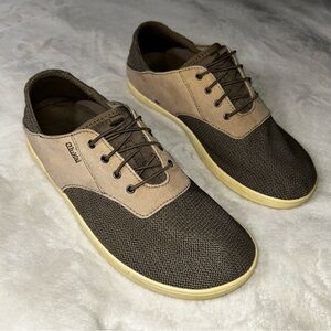 OluKai Men's Two-Tone Brown and Tan Canvas Sneakers